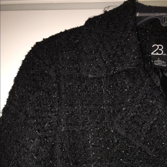 23rd St. Brand black and with silver threads crop jacket size Large - Picture 7 of 11